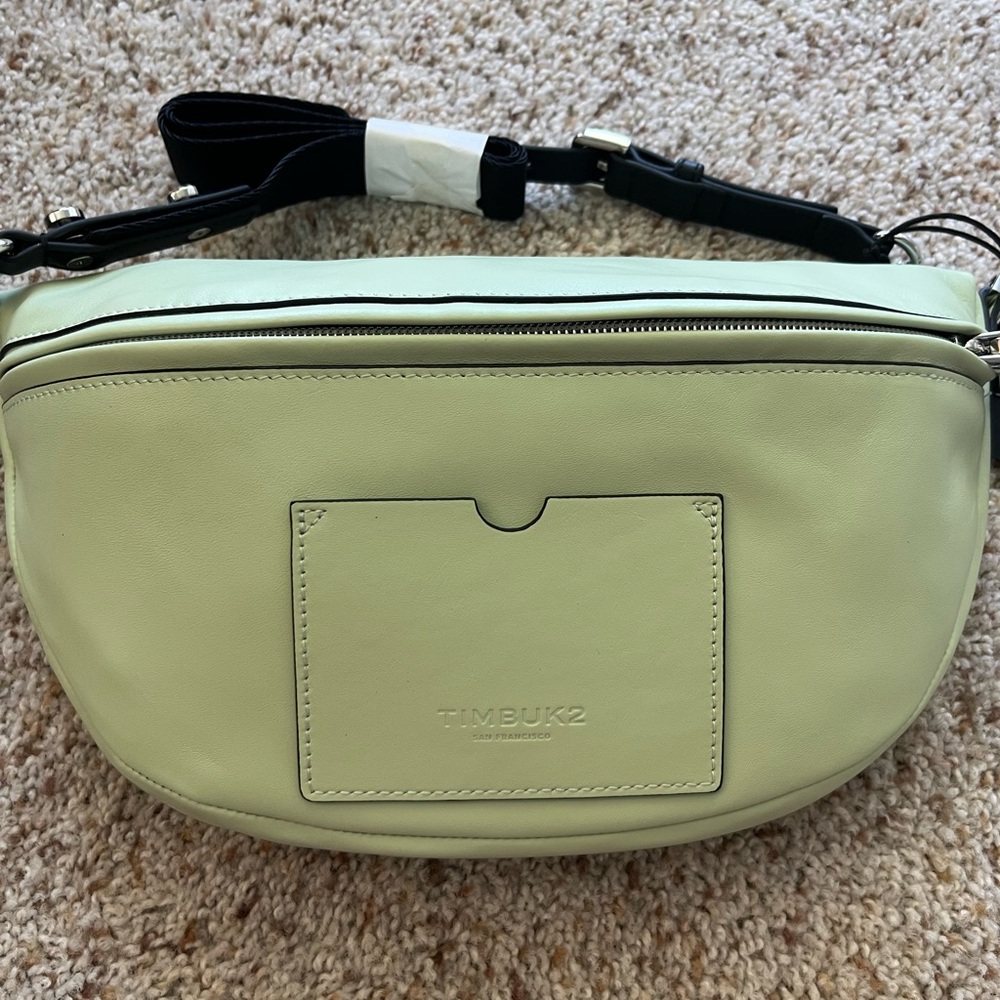 Timbuk2 Women's Leather Crossbody Bag Light Pistachio Color